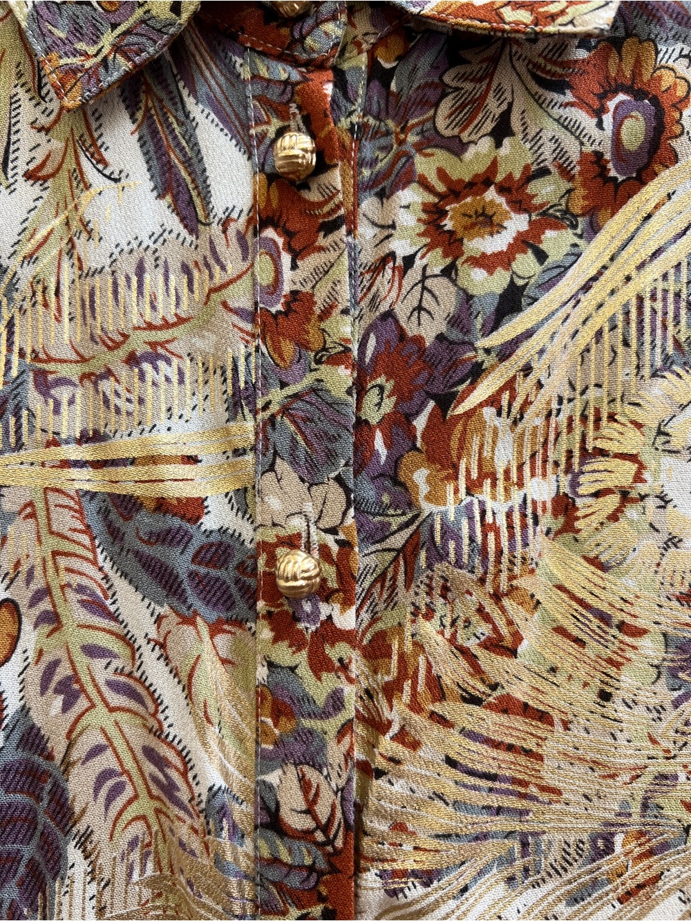 Soft Surroundings Boho Maxi Dress Button Front Flowy Lagenlook L Cottagecore - Picture 7 of 7